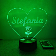 Carica l'immagine nel visualizzatore di Gallery, Cuore con nome e rosa