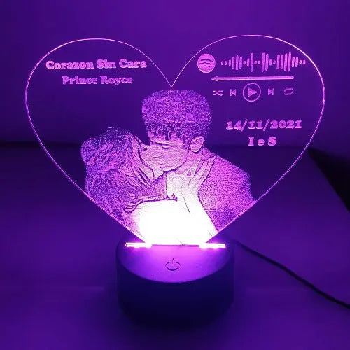 Lampada a led Foto cuore spotify - Ilmioplexiglass