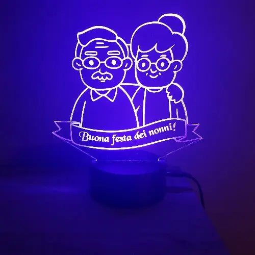 Lampada a led personalizzata Nonni - Ilmioplexiglass