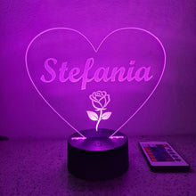 Carica l'immagine nel visualizzatore di Gallery, Cuore con nome e rosa 

