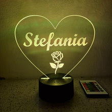 Carica l'immagine nel visualizzatore di Gallery, Cuore con nome e rosa 
