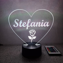 Carica l'immagine nel visualizzatore di Gallery, Cuore con nome e rosa 
