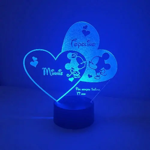 Lampada a led Disney baby Minnie e Topolino - Ilmioplexiglass