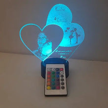 Load image into Gallery viewer, Foto doppio cuore - Ilmioplexiglass -  lampada a led
