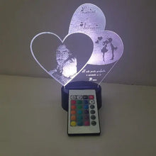 Load image into Gallery viewer, Foto doppio cuore - Ilmioplexiglass -  lampada a led
