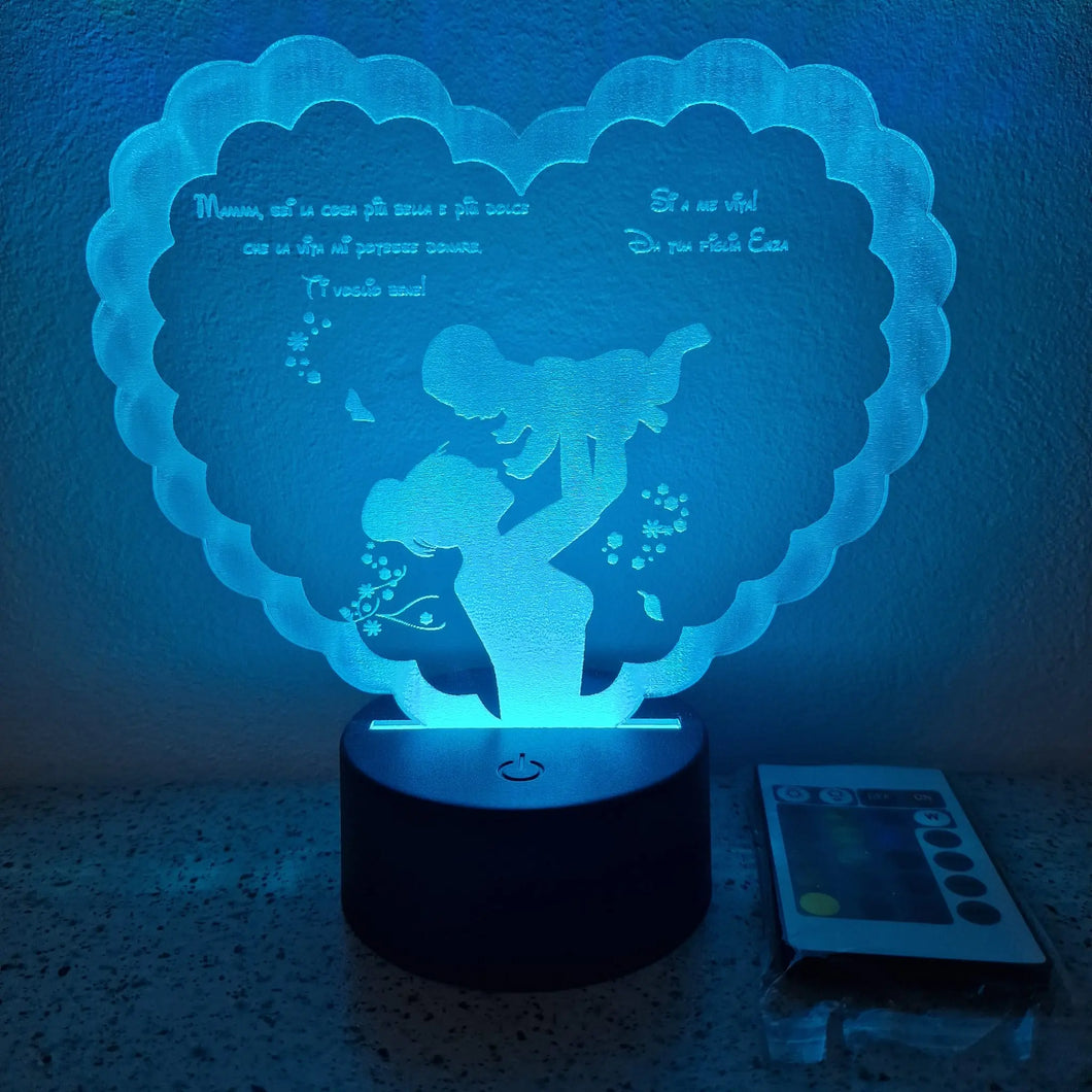 Lampada a led personalizzata Mamma e figlio - Ilmioplexiglass