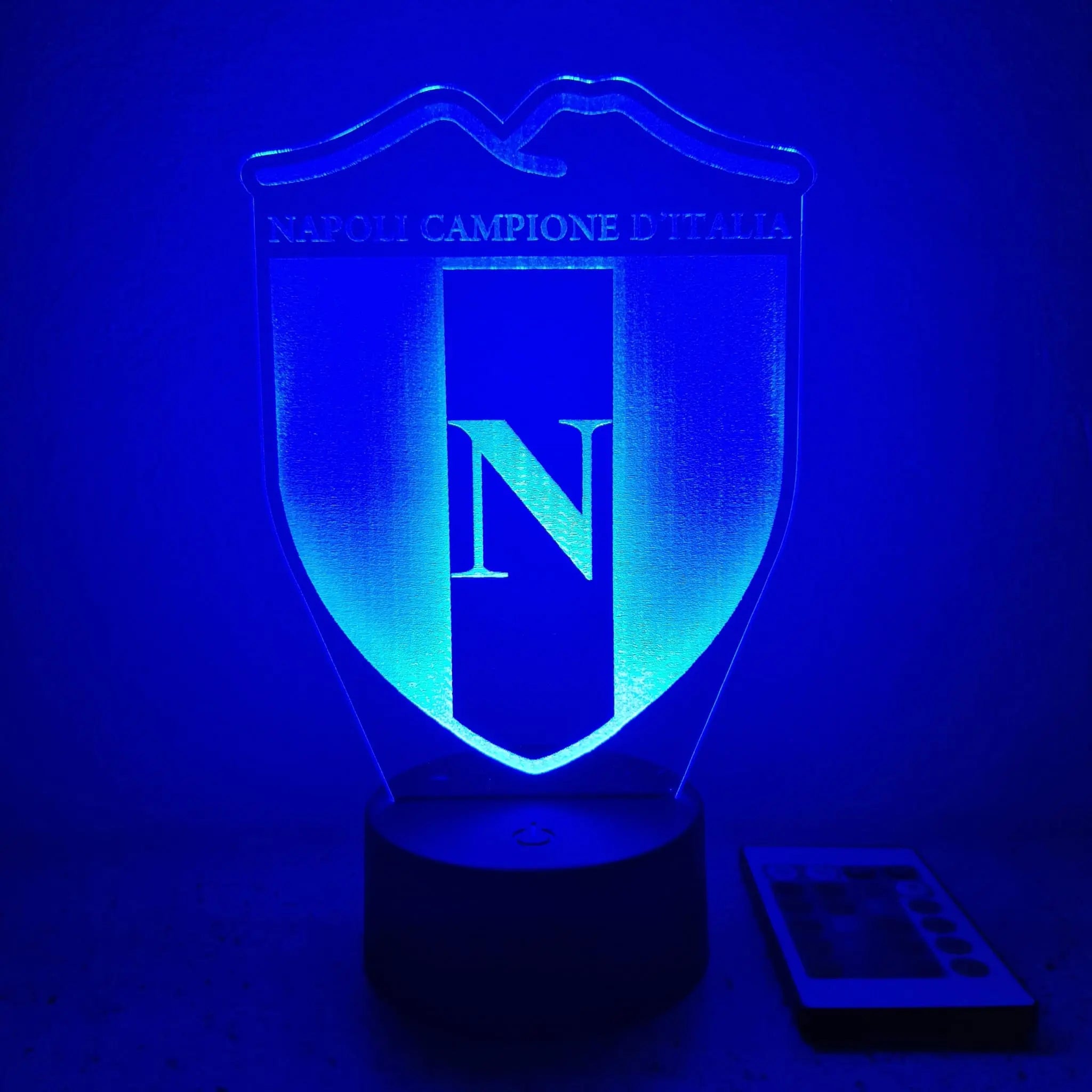 Lampe LED 3D Logo SSC Napoli - Idée Cadeau De Noël - Personnalisable - USB